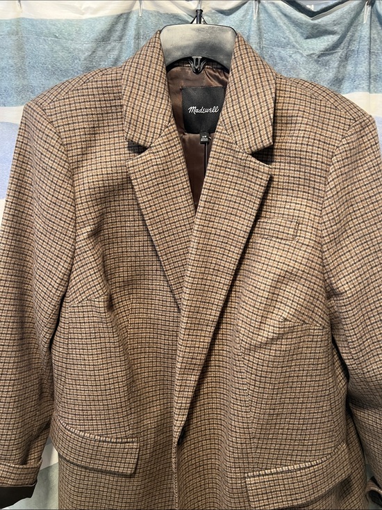 Madewell Jackets & Blazers - Madewell Kline Checked Single-Breasted Blazer in Brown and Tan check